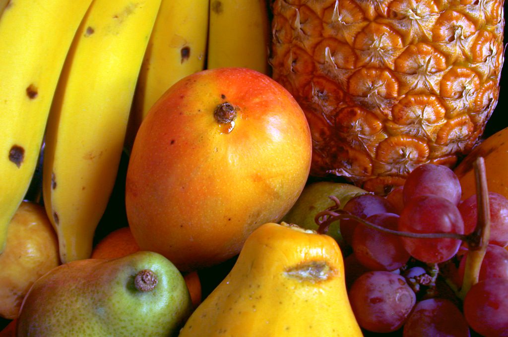 A mix of tropical fruits