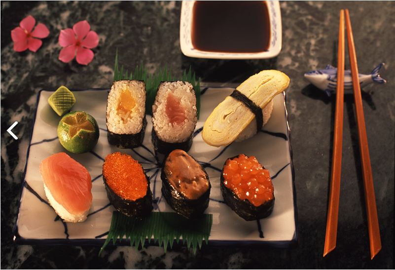 Sushi arrangement at the Badian Island Resort & Spa Photo by: badianhotel.com