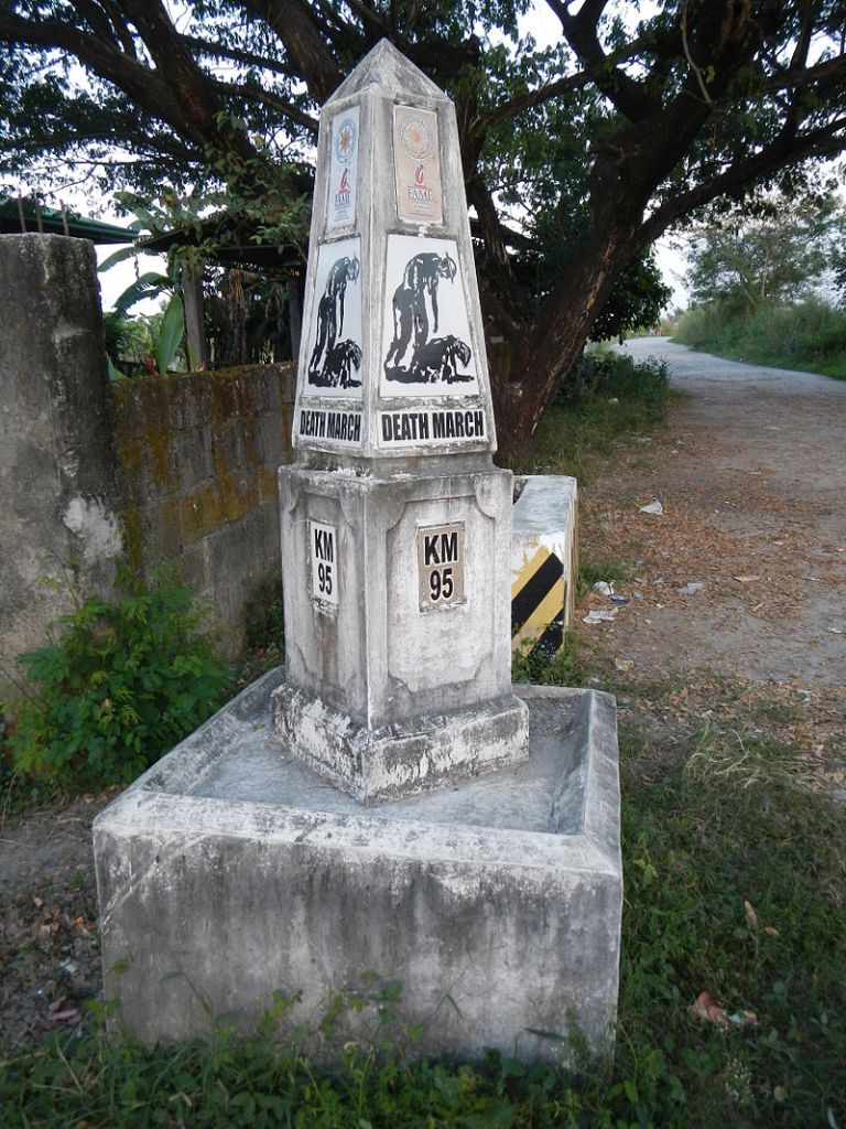 Death March (95th Km.) marker, Bacolor, Pampanga (where the Filipinos passed) Photo by: Ramon FVelasquez/Creative Commons