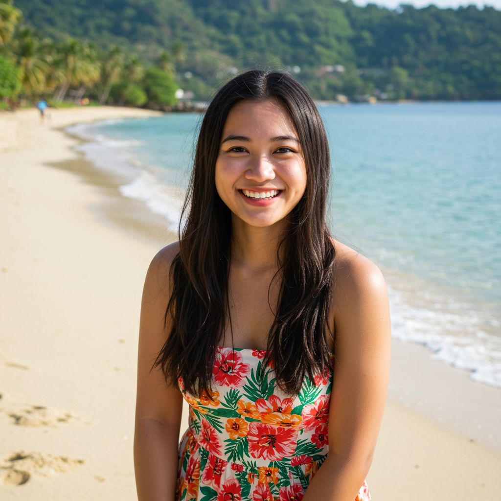 Filipina by Pangasinan beach